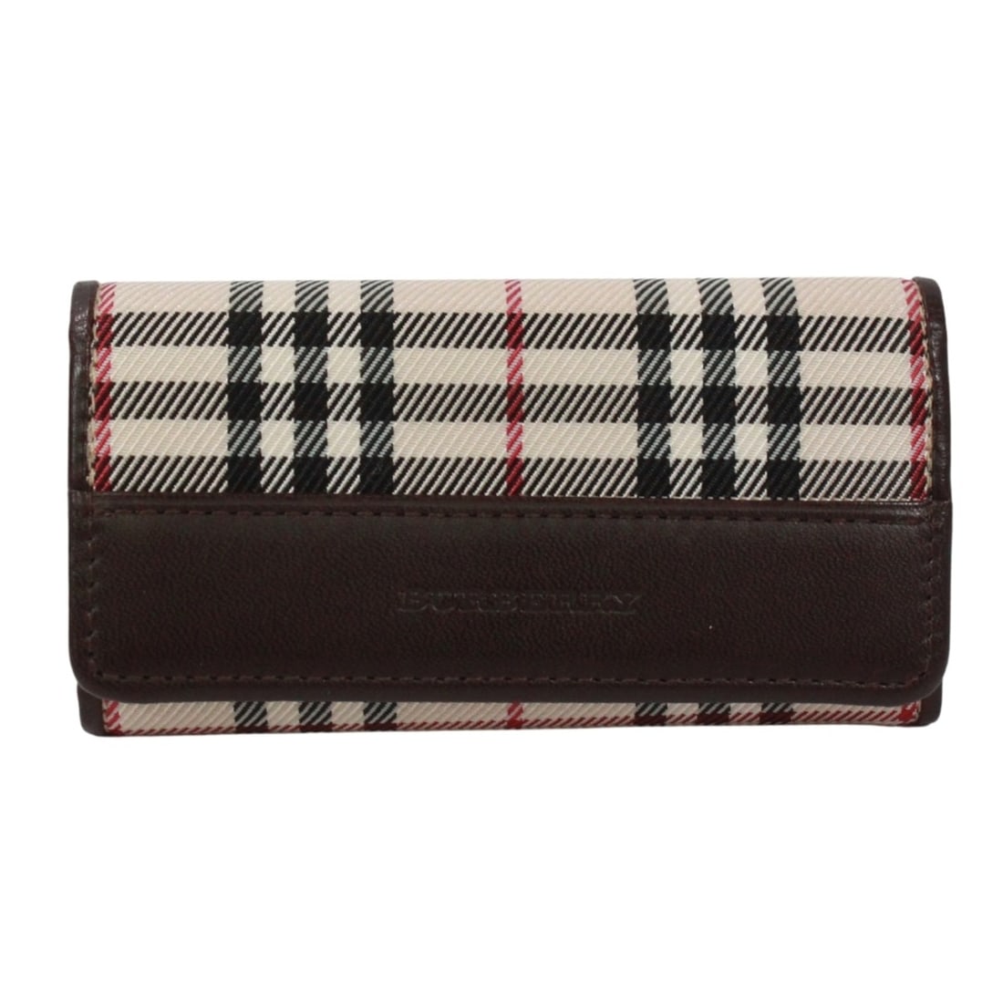 BURBERRY Nova Check Key Case, Canvas and Leather, Beige Brown, Women's (1 of 20)