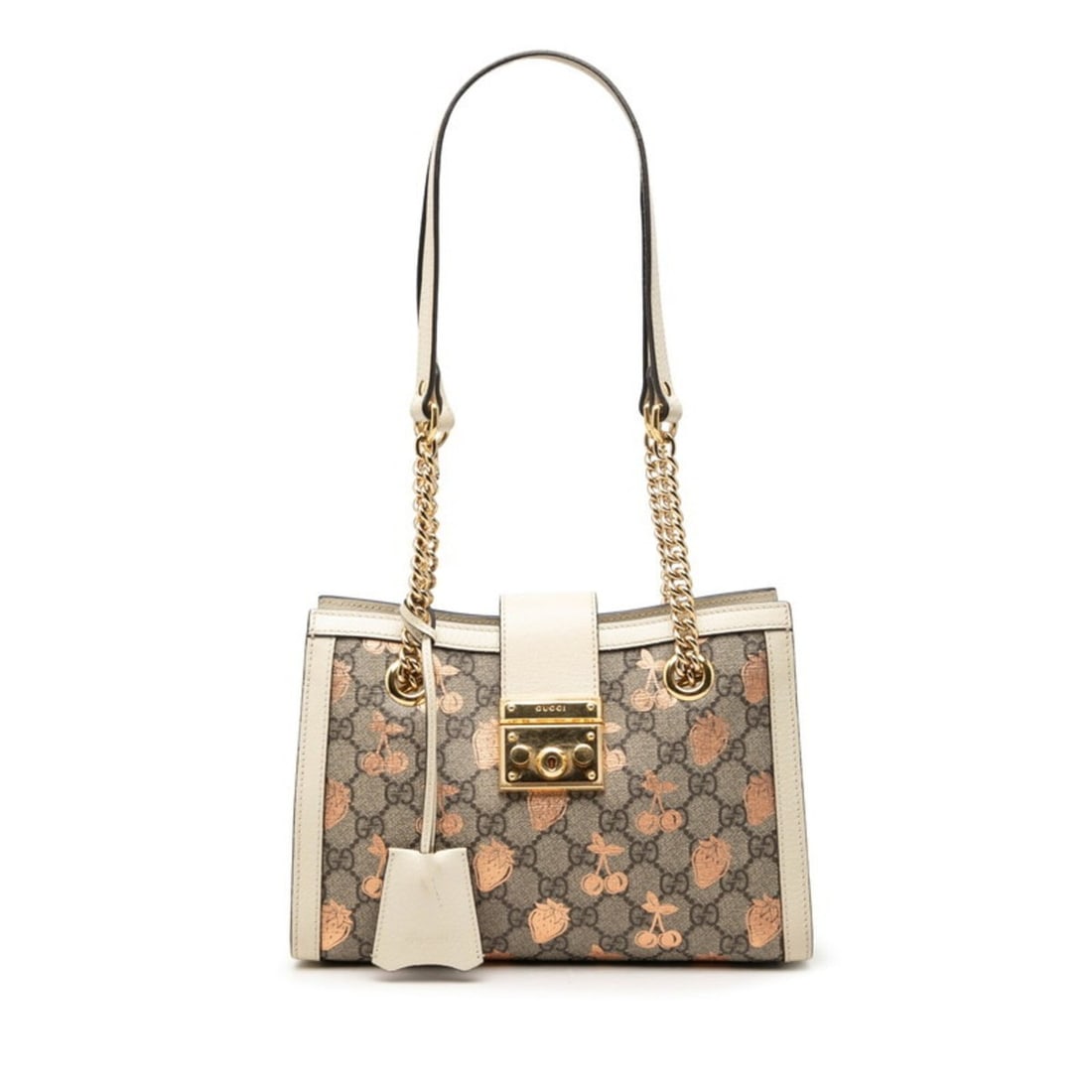 Gucci GG Supreme Padlock Belly Chain Tote Bag Shoulder 498156 Beige Ivory Leather Women's GUCCI (1 of 11)