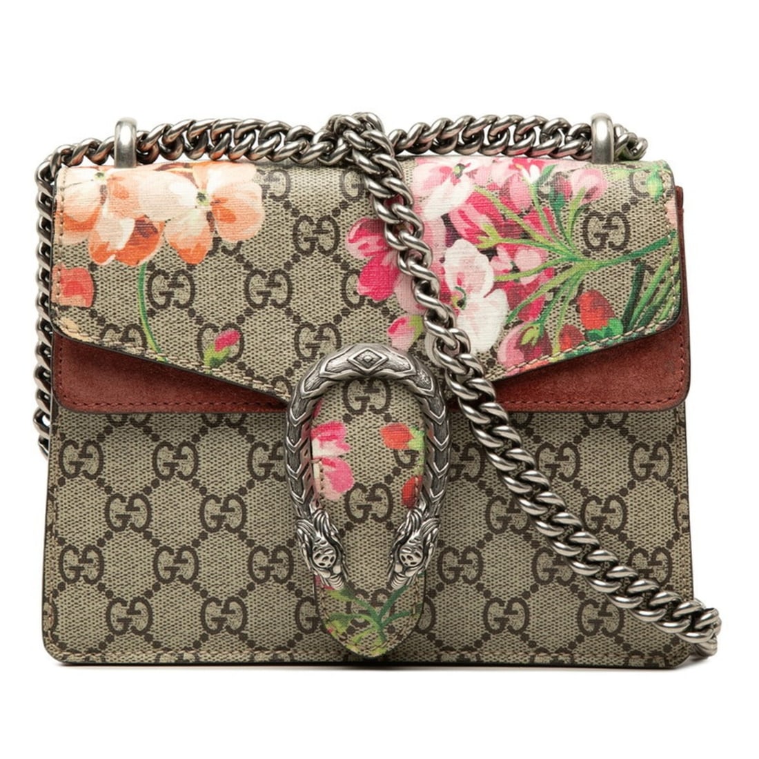 Gucci GG Blooms Dionysus Chain Shoulder Bag 421970 Beige Bordeaux Suede Women's GUCCI (1 of 11)