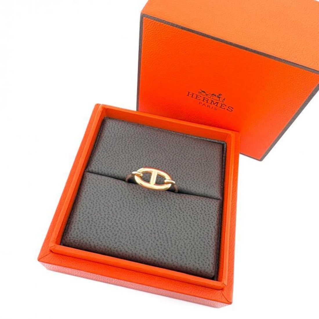 HERMES 18KPG Chaine d'Ancre Ronde Ring, Size 52, Au 750 (1 of 12)