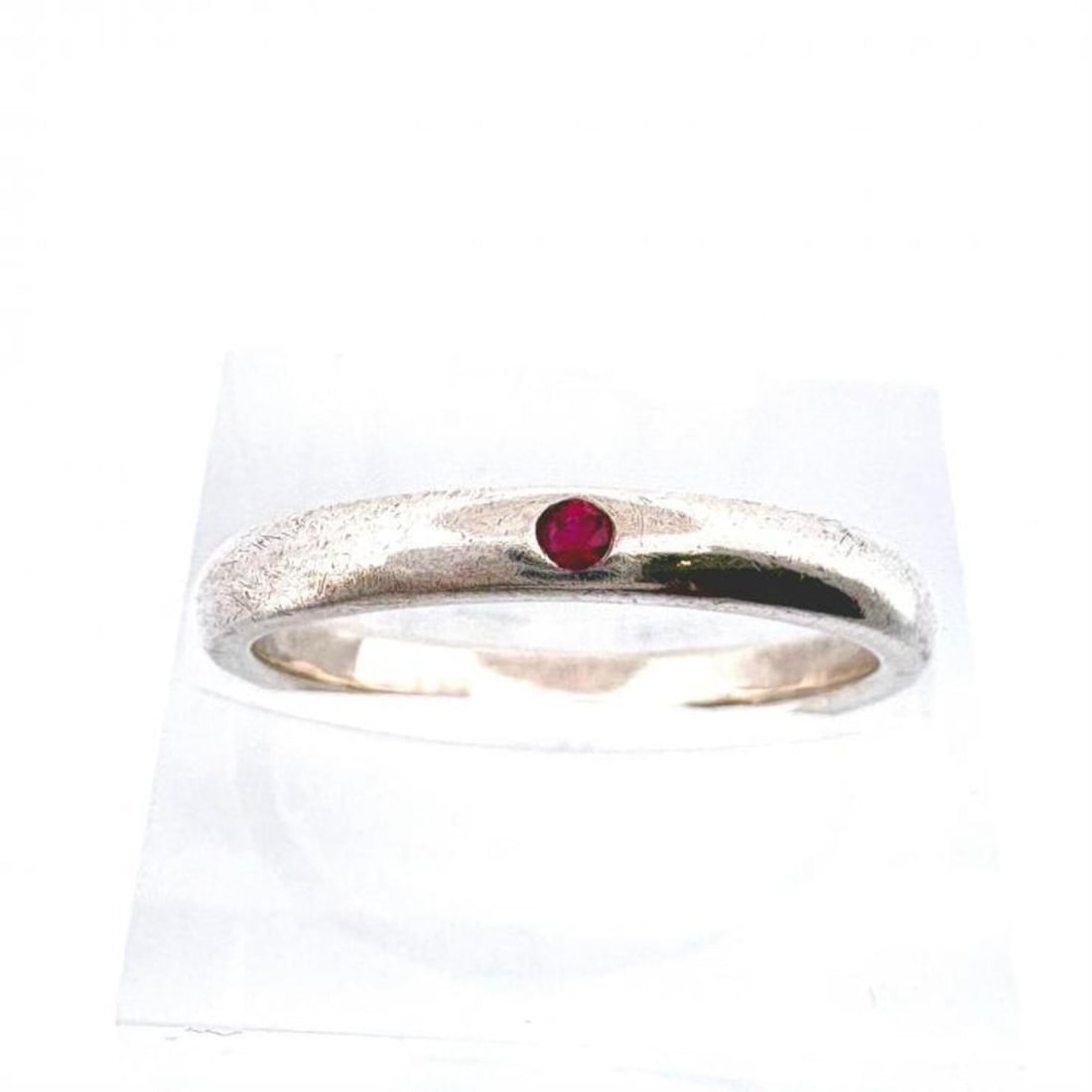 TIFFANY&Co. Sv925 Stacking Band Ruby Ring - Silver Red