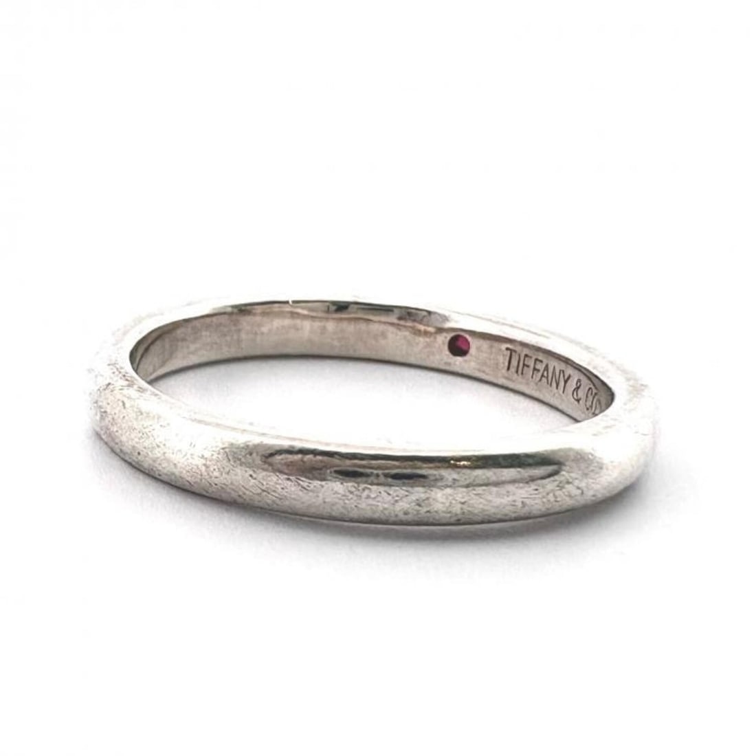 TIFFANY&Co. Sv925 Stacking Band Ruby Ring - Silver Red - 2