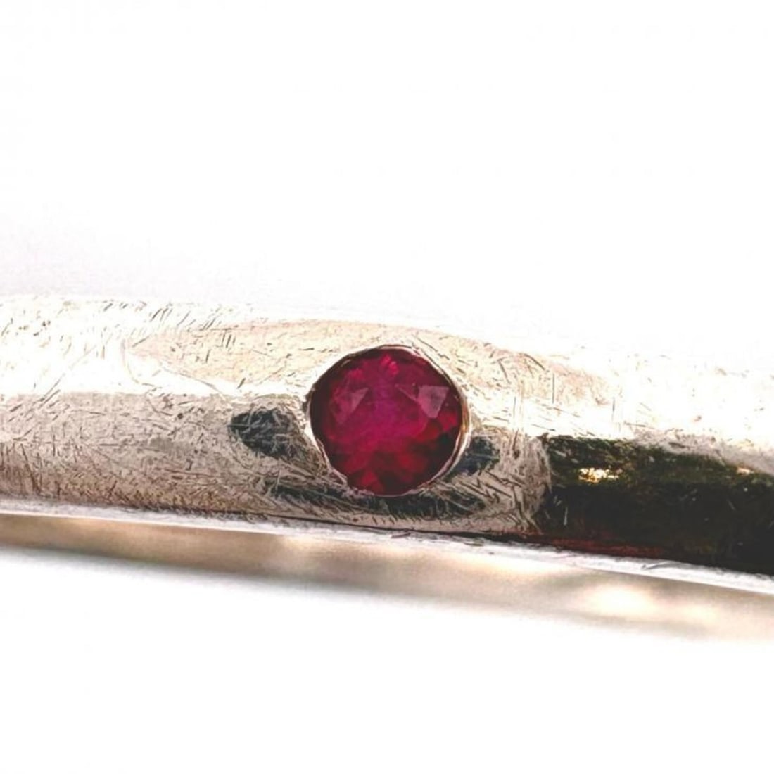 TIFFANY&Co. Sv925 Stacking Band Ruby Ring - Silver Red - 4
