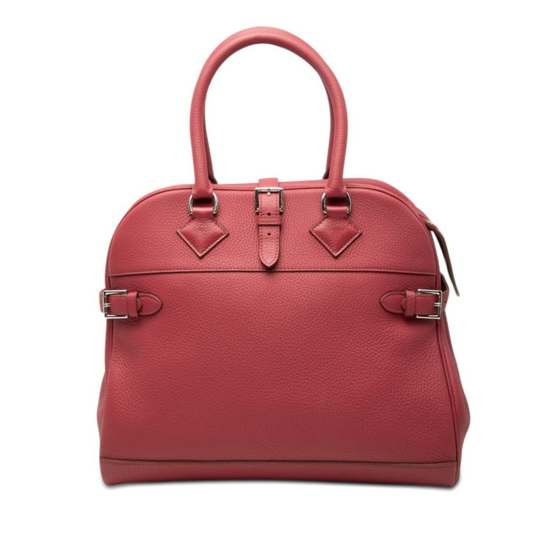 Hermes Atlas 35 Handbag ?N 2010 Red/Pink with Silver Hardware, Taurillon Clemence Leather, Women's: --- Catalog ---Category: SizeHandle Drop: 13.50cm / 5.31''Size (HxWxD): 31cm x 35cm x 12cm / 12.2'' x 13.77'' x 4.72''Category: DesignType: HandbagColor: Pink, Red colorGender: WomenClosure: ZipperMat