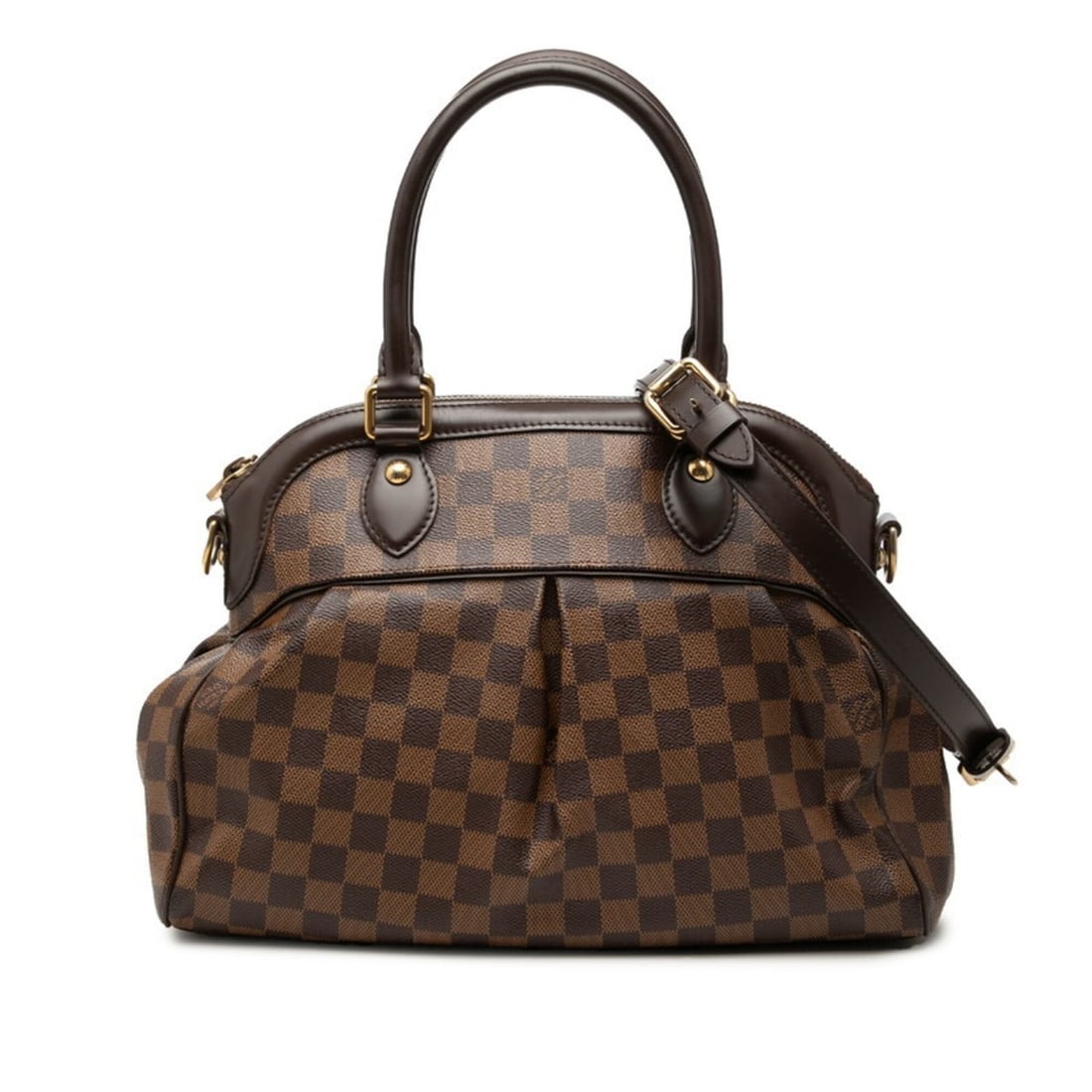 Louis Vuitton Damier Trevi PM Handbag Shoulder Bag 2WAY N51997 Brown Leather Women's LOUIS VUITTON (1 of 12)