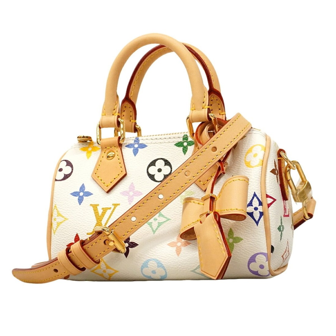 Louis Vuitton handbag, Monogram Multicolor Nano Speedy M13391 Blanc, 2-way bag for women, OP010815 (1 of 10)