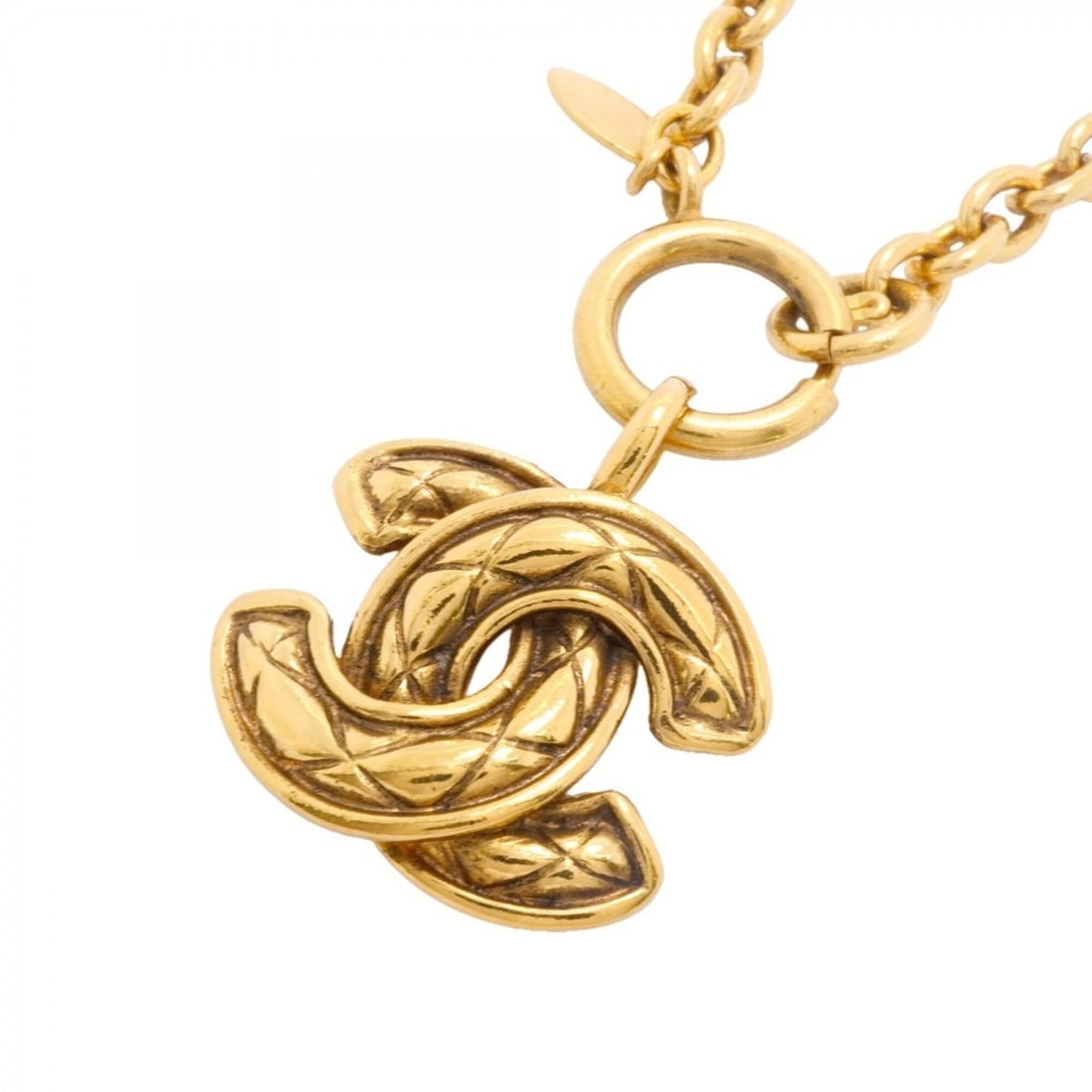 Chanel necklace, Coco Mark, Matelassé, GP plated, gold, women's.