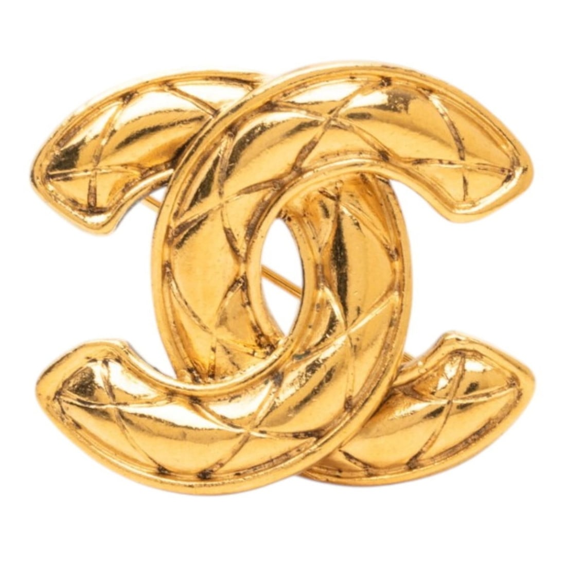 Chanel Vintage Matelassé Brooch, Gold Plated, Women's CHANEL