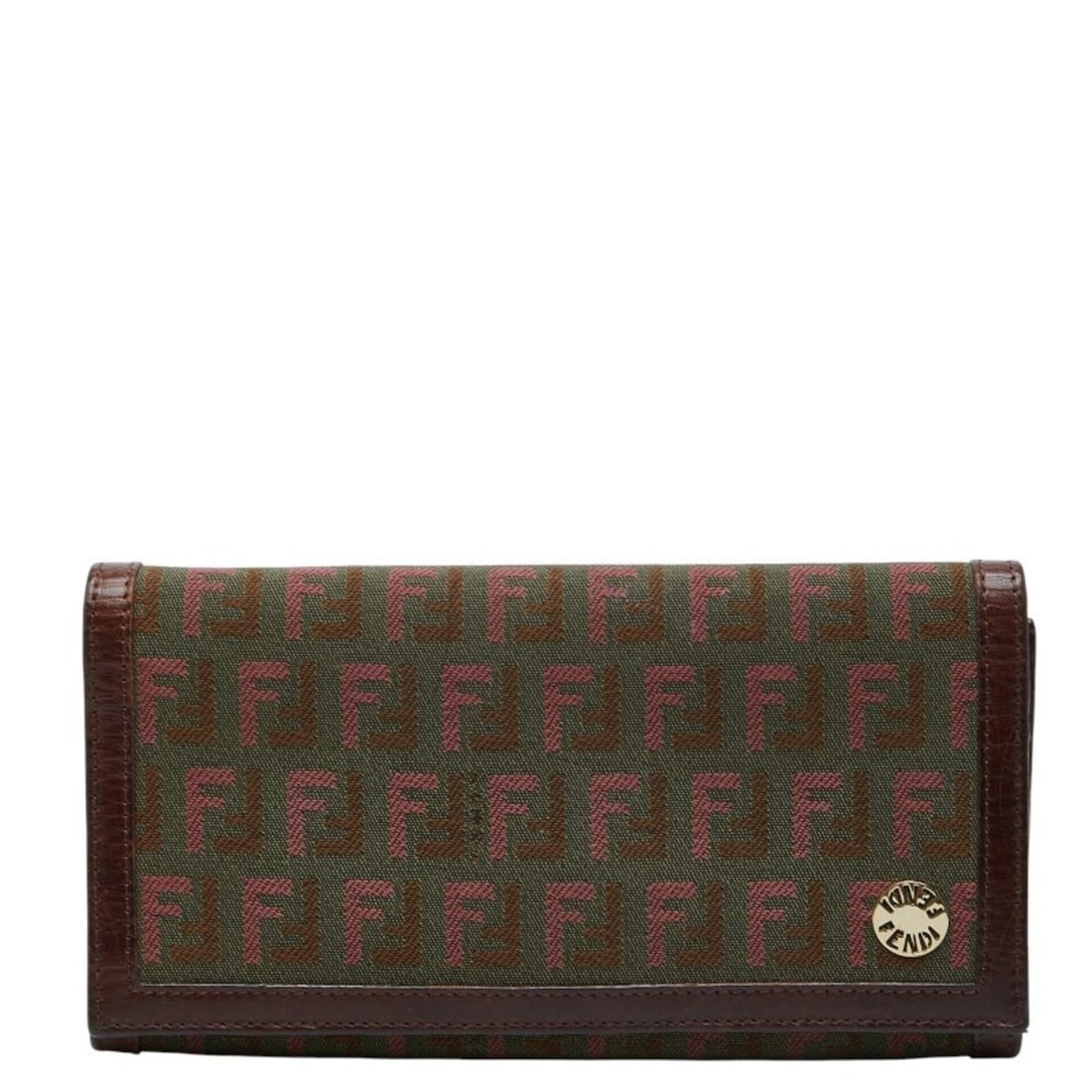 Fendi Zucca Long Wallet 2289-8M0000 Khaki Brown Canvas Leather Women's FENDI