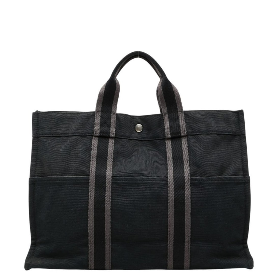 Hermes Fourre-Tout MM Tote Bag Handbag Black Gray Cotton Women's HERMES: --- Catalog ---Category: SizeSize (HxWxD): 30cm x 42cm x 10cm / 11.81'' x 16.53'' x 3.93''Category: DesignType: Handbag, Tote bagColor: Black, GrayGender: WomenMaterial: Cotton Category: GeneralBrand: