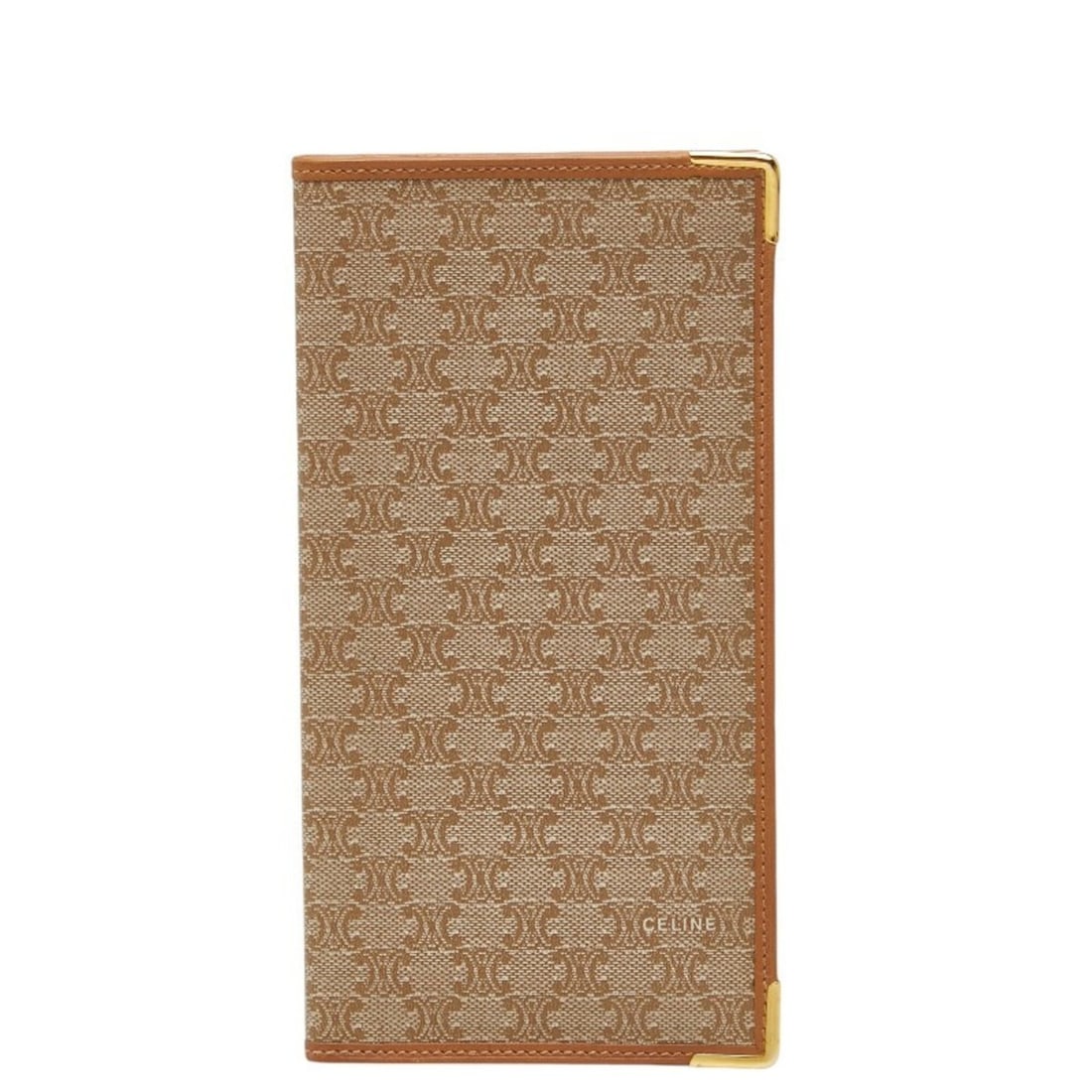 Celine Macadam Long Wallet, Billfold, Beige Brown Leather, Women's CELINE
