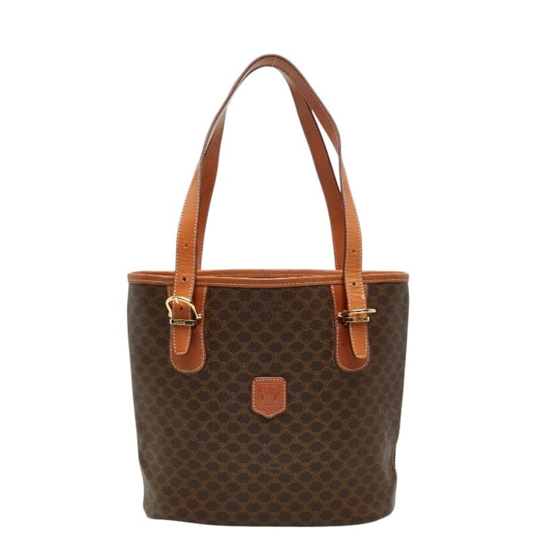 Celine Macadam Tote Bag Handbag MC98 Brown Leather Women's CELINE