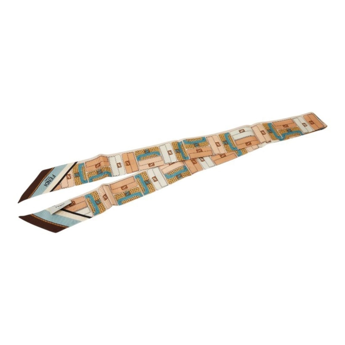 Fendi Rappie FF Logo Mabucket Print Scarf Muffler Beige Multicolor Silk Women's FENDI: --- Catalog ---Category: SizeSize (LxW): 1.2m x 2cm / 47.24'' x 0.78''Category: DesignType: ScarfColor: Beige, Multi-colorGender: WomenMaterial: Silk Category: GeneralBrand: Fendi--- Item List ---Sect