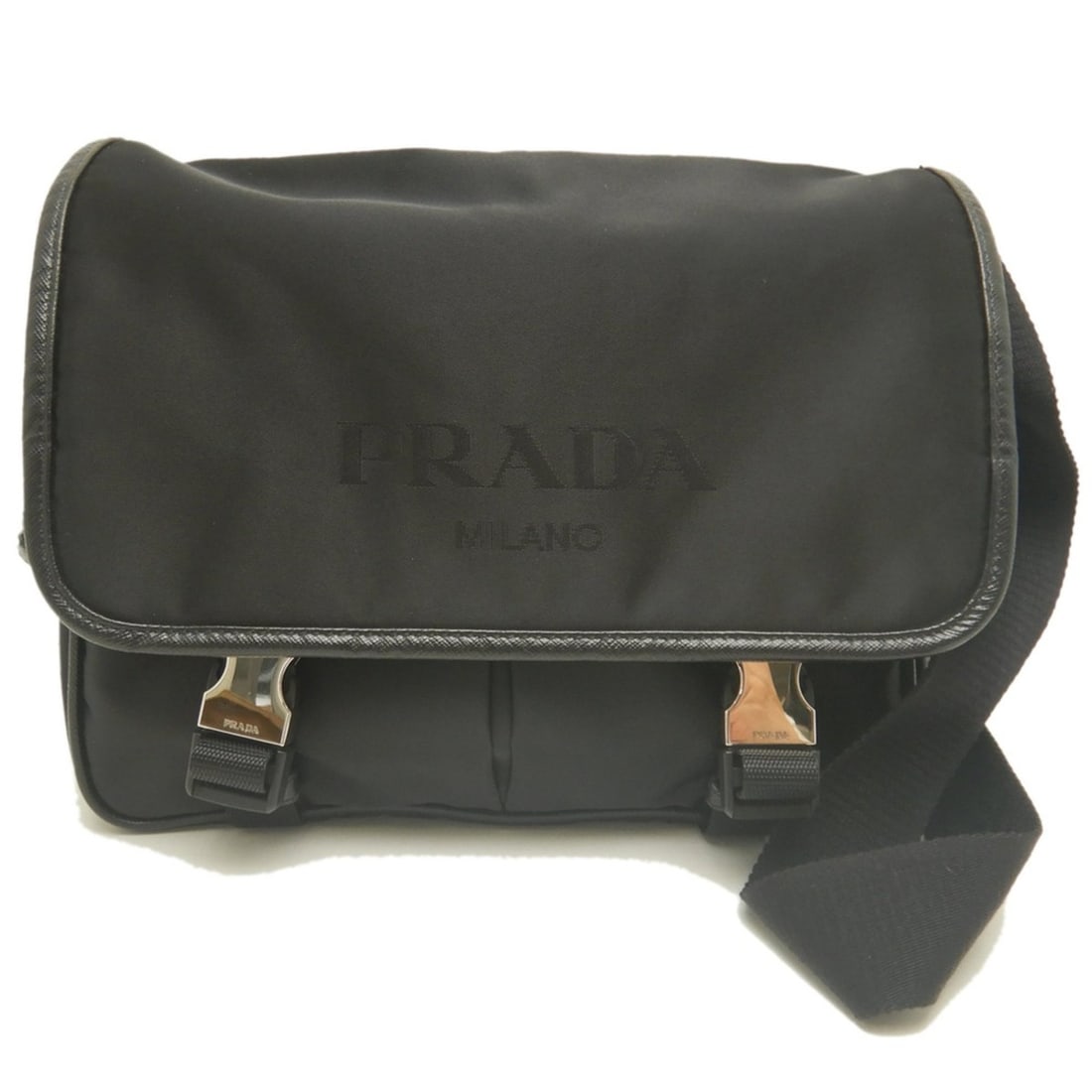 PRADA Triangle Shoulder Bag 2YD769 Tessuto Saffiano NERO Men's 254099 (1 of 20)
