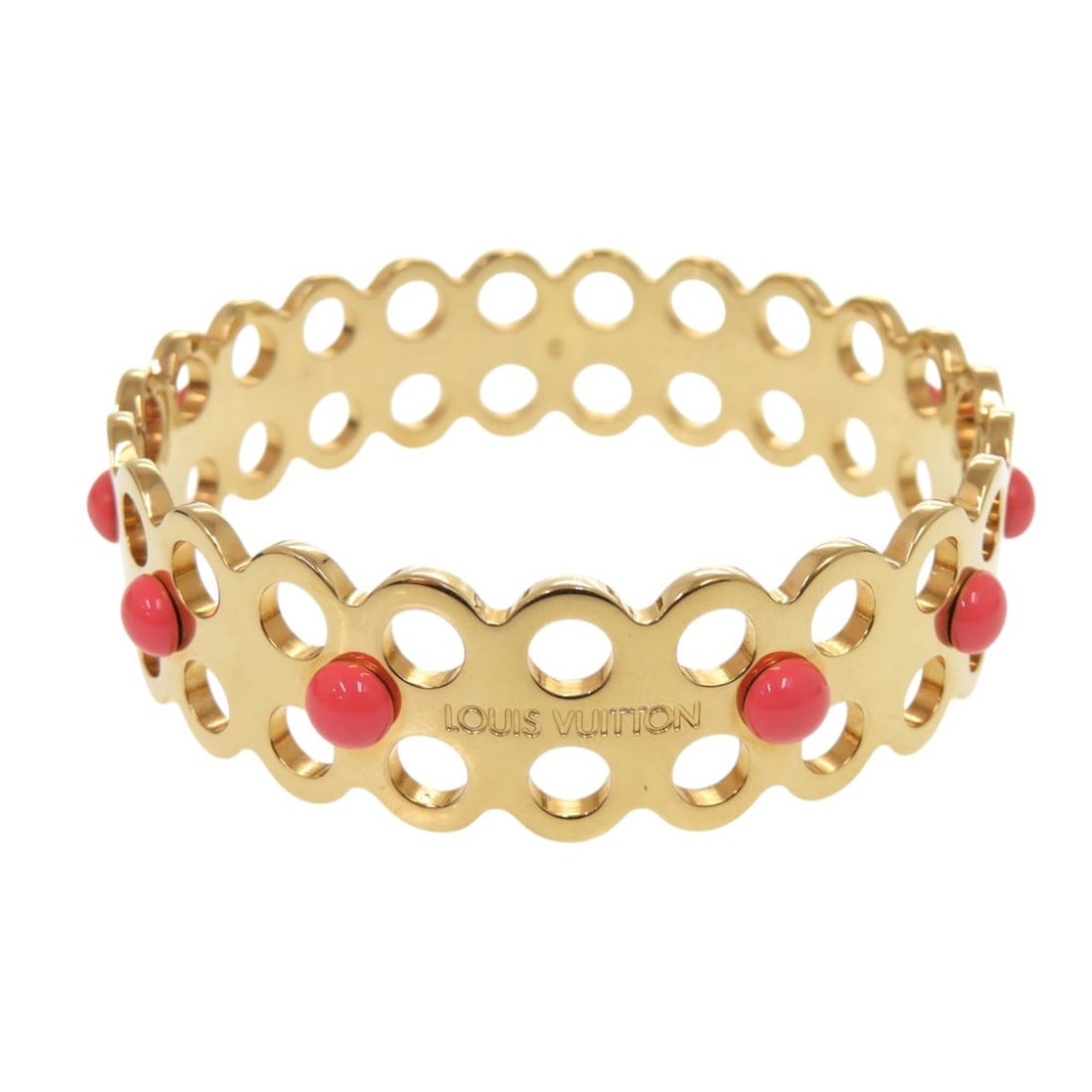 Louis Vuitton Hide and Seek M66529 Metal Gold Bangle Bracelet LV 0487 LOUIS VUITTON