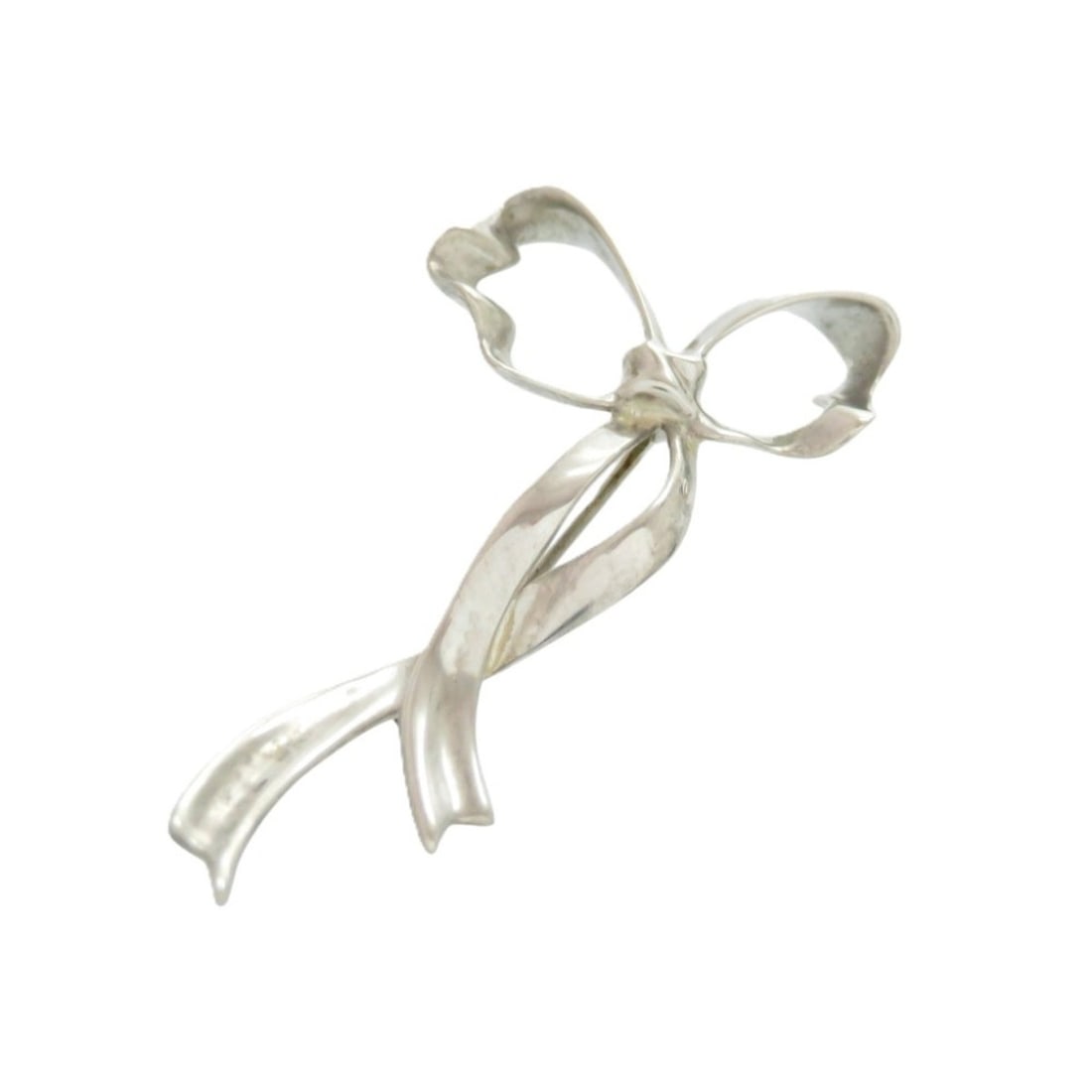 Tiffany & Co. Ribbon Brooch, Sterling Silver 925, Silver, 0632