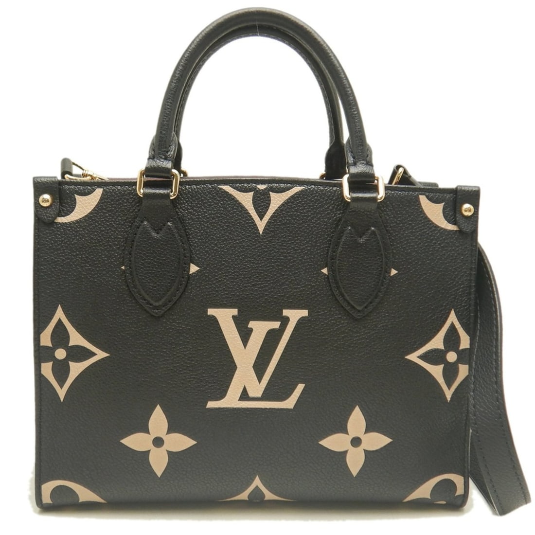LOUIS VUITTON Bicolor Empreinte OnTheGo PM M45659 Tote Bag Noir Crème Women's 254121: --- Catalog ---Category: SizeSize (HxWxD): 18cm x 25cm x 10cm / 7.08'' x 9.84'' x 3.93''Category: DesignType: Tote bagColor: NoirGender: WomenMaterial: Leather Hardware Color: GoldCategory: GeneralBra