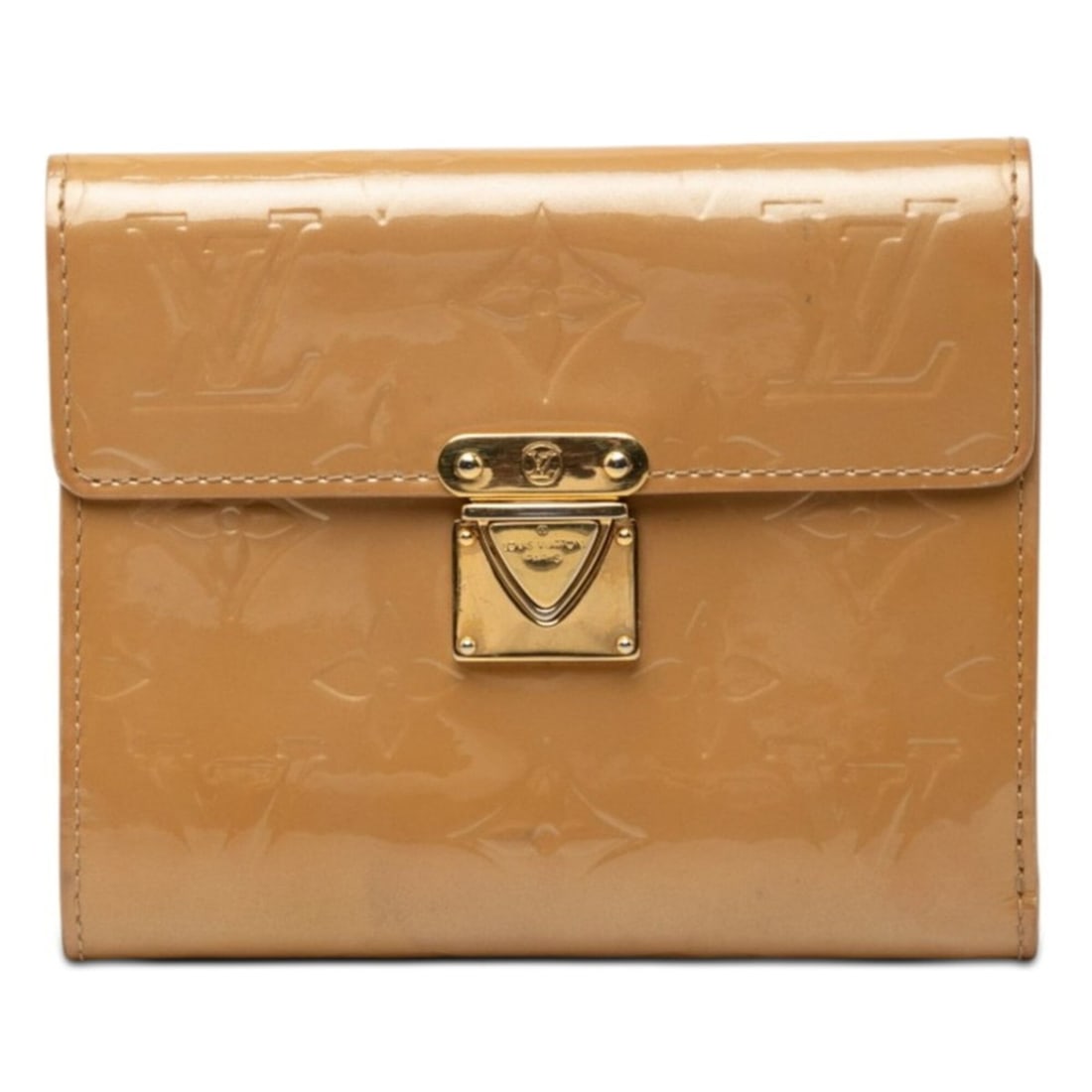 Louis Vuitton Monogram Vernis Portefeuille Koala Tri-fold Wallet M91421 Beige Patent Leather Women's