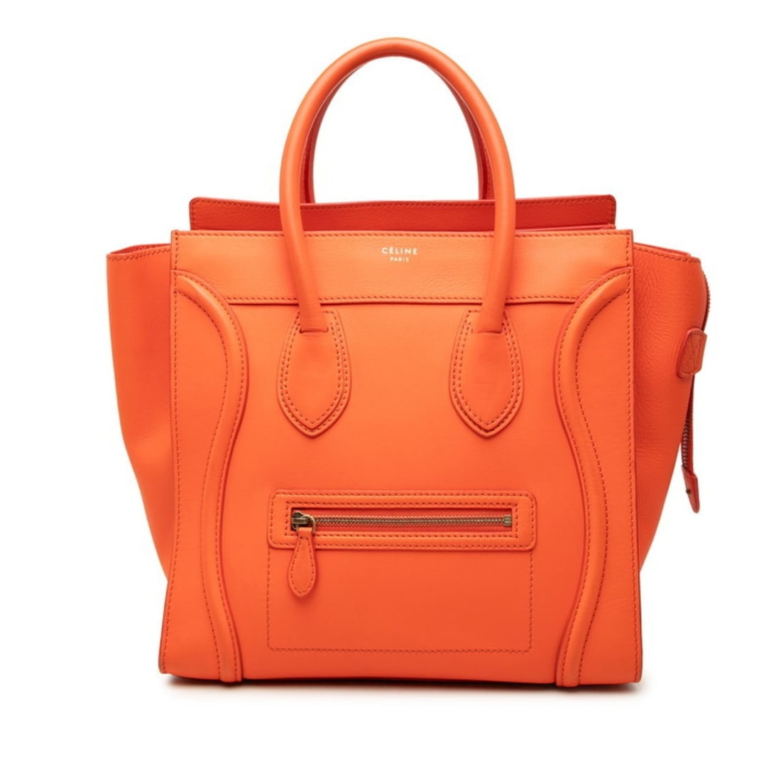 Celine Luggage Mini Shopper Handbag Tote Bag S-ZP-0192 Red Leather Women's CELINE