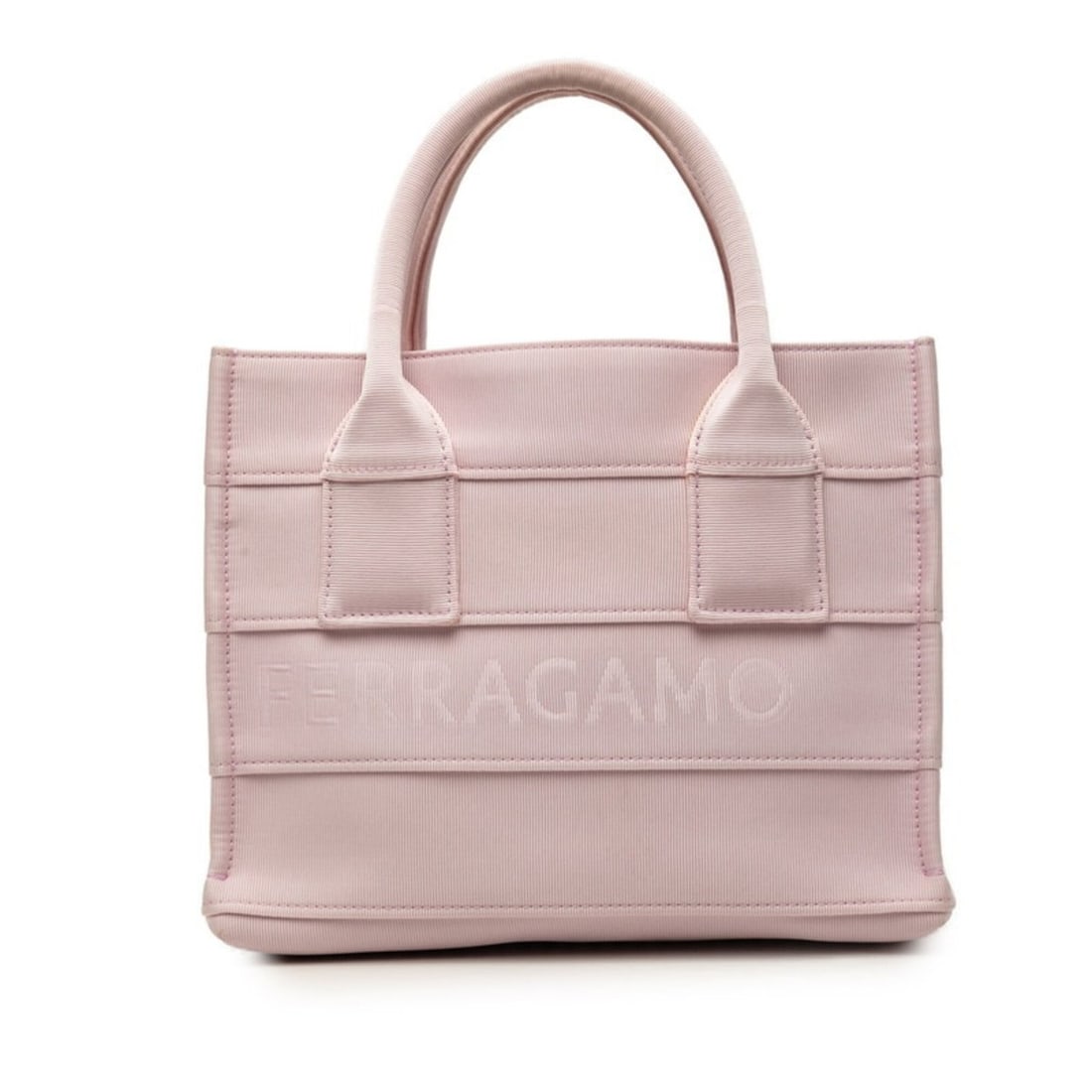 Salvatore Ferragamo Logo Mini Tote Bag Handbag GG-214988 Pink Fabric Women's: --- Catalog ---Category: SizeSize (HxWxD): 20cm x 25cm x 13cm / 7.87'' x 9.84'' x 5.11''Category: DesignType: Handbag, Tote bagColor: PinkGender: WomenMaterial: Fabric Category: GeneralBrand: Salvator