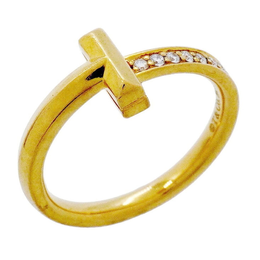 Tiffany & Co. T One Ring, 18K Yellow Gold, 0.08ct Diamond, Size 10.5 (Women's): --- Catalog ---Category: SizeJP Size: 10.5US Size: 5.5Category: DesignType: Band ringStone: DiamondGender: WomenMaterial: Yellow gold (18K)Category: GeneralBrand: Tiffany--- Item List ---Section: Cond