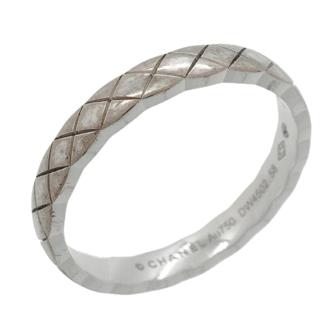 Chanel Coco Crush Ring, 18K White Gold, Size 58, Men's: --- Catalog ---Category: SizeUS Size: 9Brand Size: 58Category: DesignType: Band ringGender: MenMaterial: White gold (18K)Category: GeneralBrand: Chanel--- Item List ---Section: ConditionRanking: Rank 