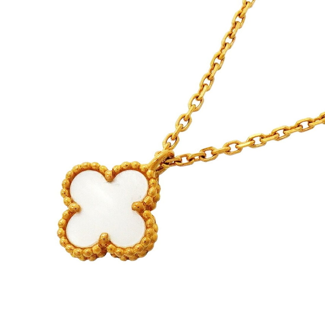 Van Cleef & Arpels Sweet Alhambra Necklace, 18K Yellow Gold, Mother-of-Pearl, Ladies': --- Catalog ---Category: SizePendant Size: 11.4mm x 9.1mm / 0.44'' x 0.35''Neck Circumference: 38.5 cm - 40 cm / 15.15'' - 15.74''Category: DesignGender: WomenMaterial: Mother of pearl, Yellow gold (1
