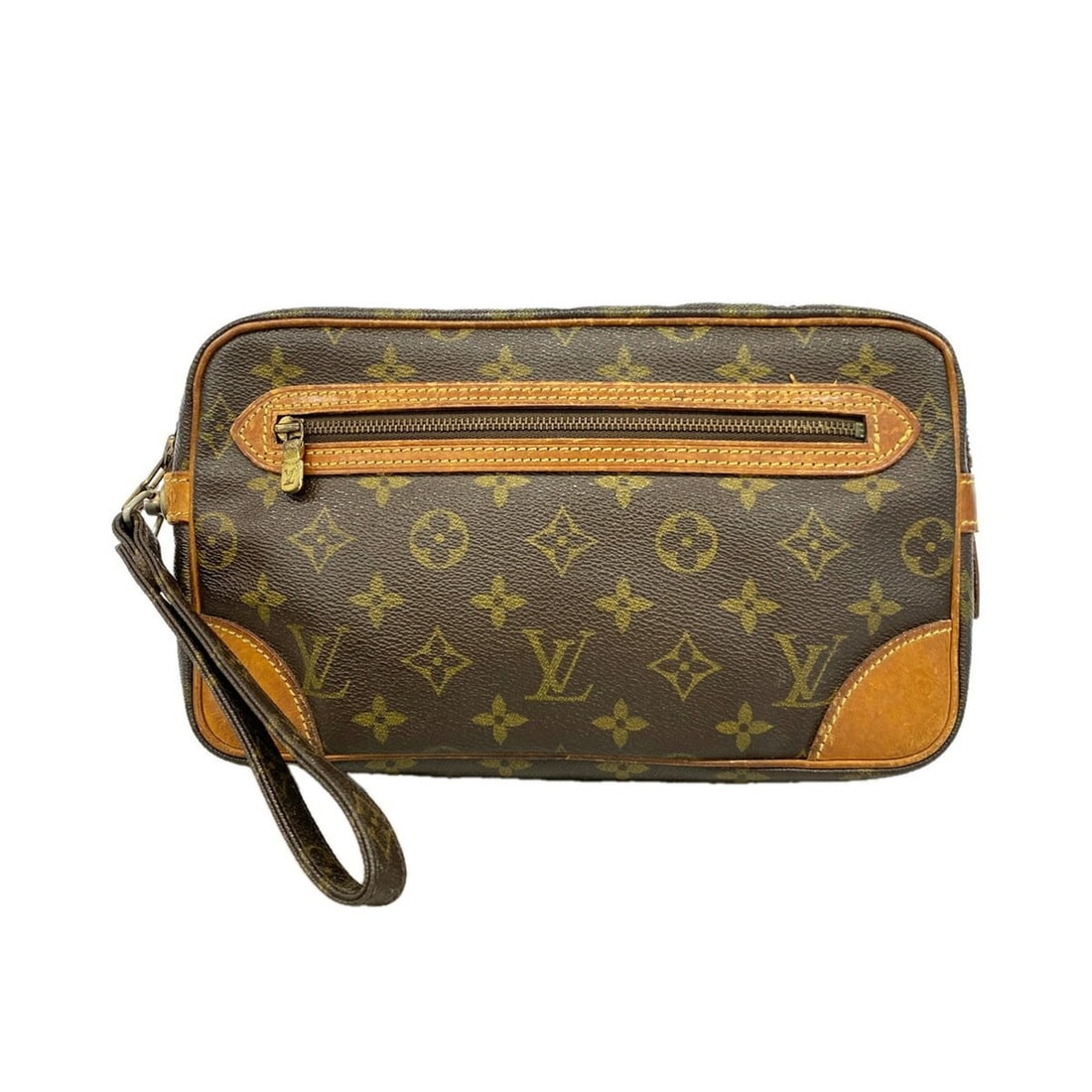 Louis Vuitton Monogram Marly Dragonne GM Clutch Bag M51825 Brown Women's