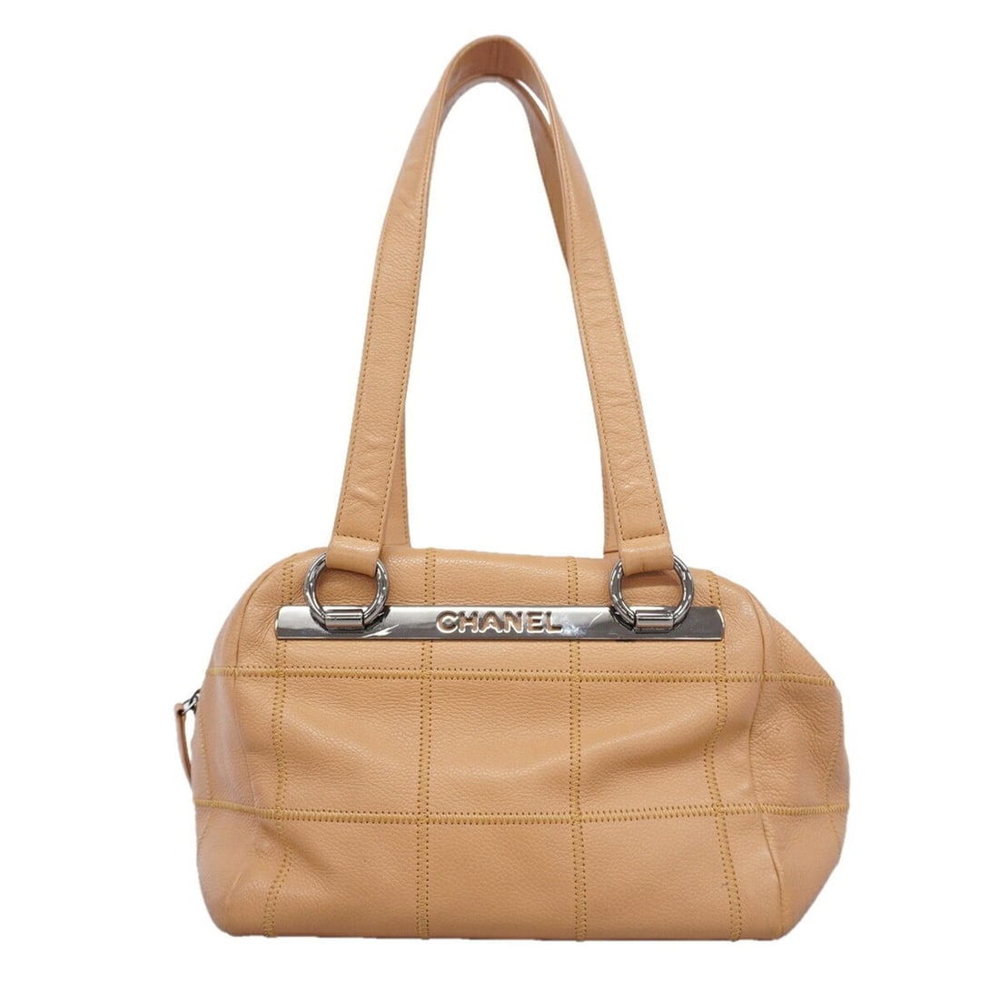 Chanel Shoulder Bag, Chocolate Bar Design, Caviar Leather, Brown, Women's