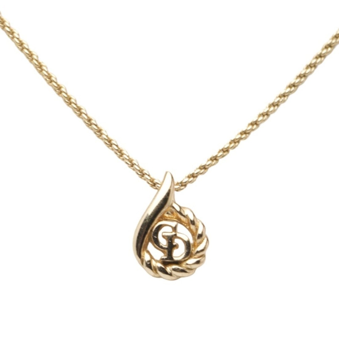 Christian Dior Dior CD Logo Chain Teardrop Pendant Necklace, Gold Plated, Women's.: --- Catalog ---Category: SizePendant Size: 15.8mm x 11.2mm / 0.62'' x 0.44''Neck Circumference: 43.5 cm / 17.12''Category: DesignColor: GoldGender: WomenMaterial: Gold platingPendant Type: PendantNeck