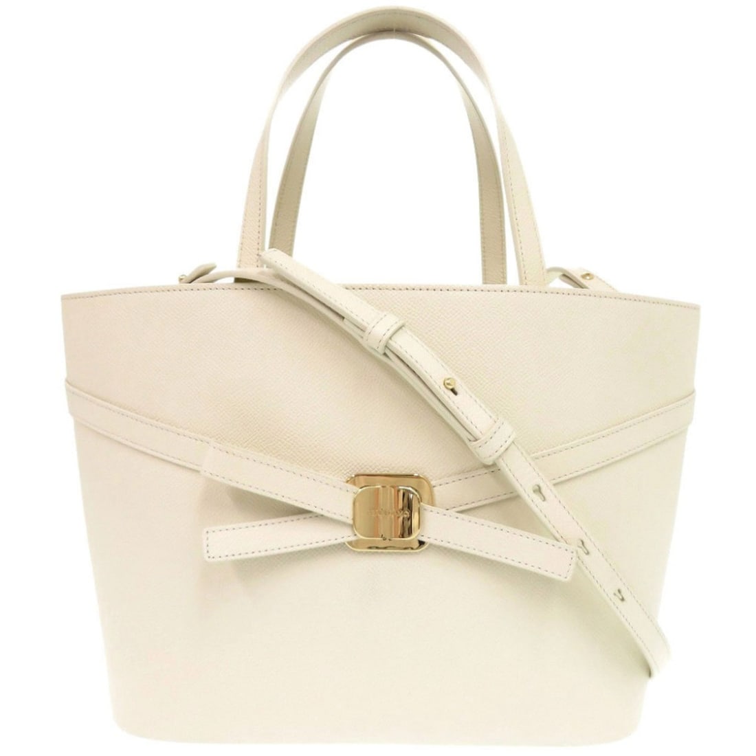 Salvatore Ferragamo Ribbon Leather Ivory 2-Way Tote Bag Shoulder Handbag 1243Salvatore: --- Catalog ---Category: SizeSize (HxWxD): 21cm x 36cm x 13cm / 8.26'' x 14.17'' x 5.11''Category: DesignType: Handbag, Shoulder bag, Tote bagColor: IvoryGender: WomenMaterial: Leather Category: Gener