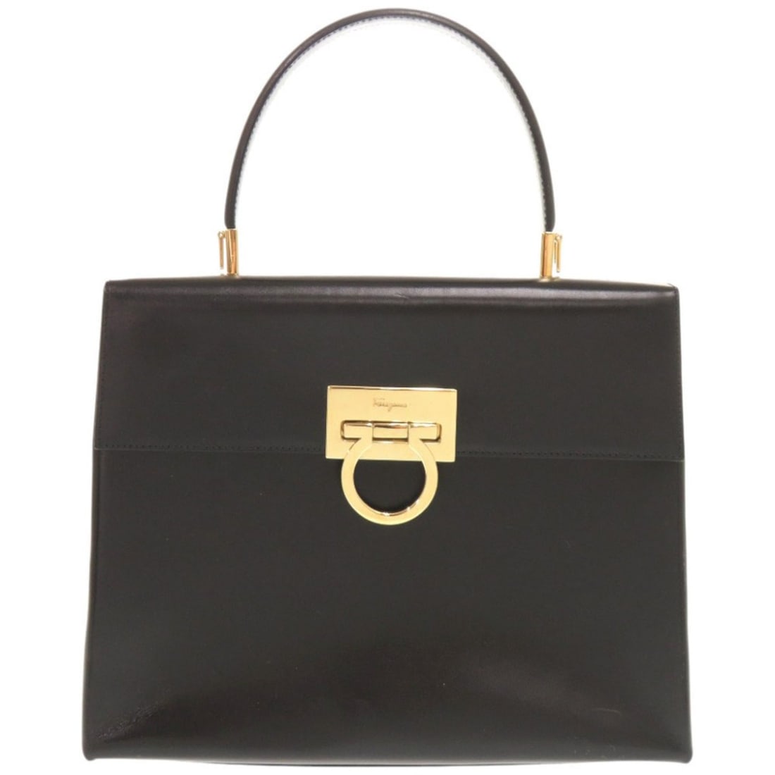 Salvatore Ferragamo Gancini AF-21 8657 Leather Black Handbag 0769Salvatore (1 of 16)