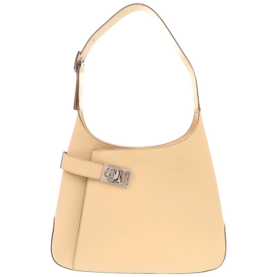 Salvatore Ferragamo Gancini AB-21 0169 Leather Beige One-Shoulder Bag 0704Salvatore (1 of 15)