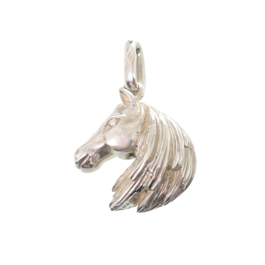 Hermes Cheval Horse Charm Pendant Top, Silver, 1289HERMES
