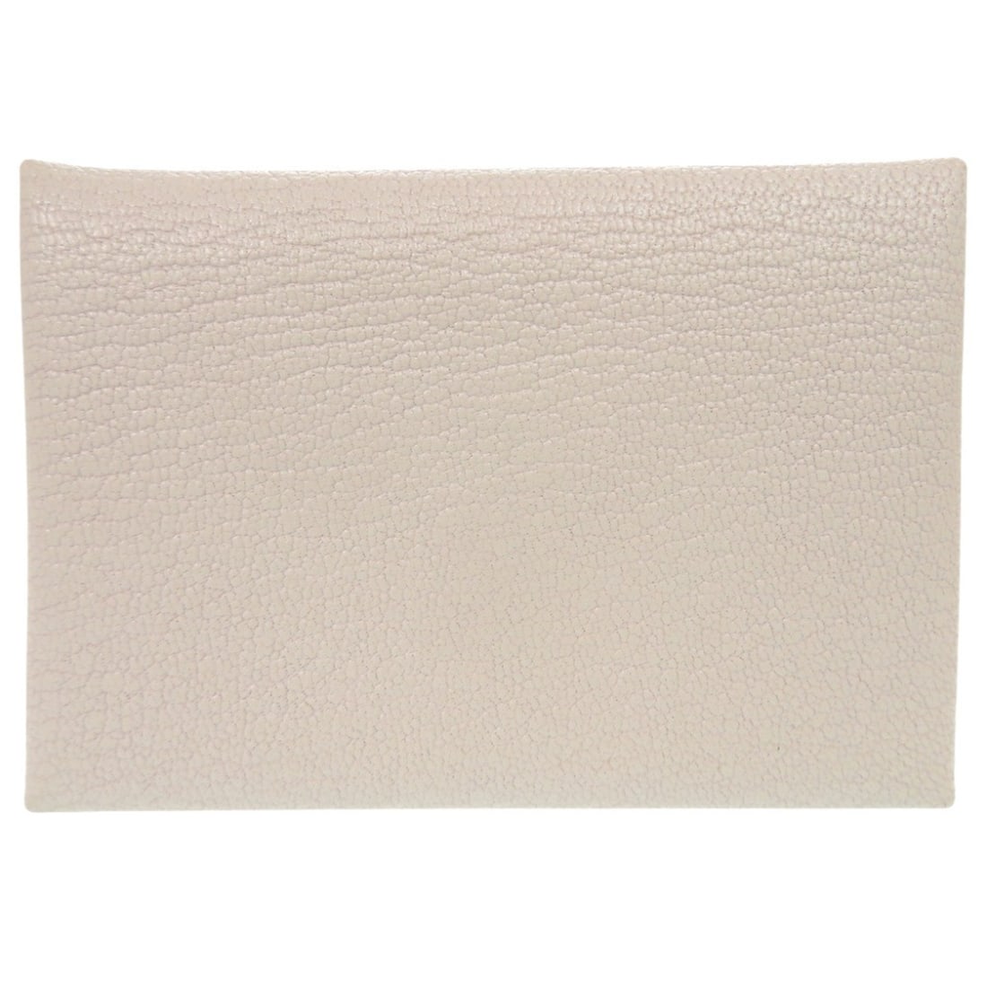 Hermes Calvi Duo Chevre Mushroom B Stamp (2023) Business Card Holder/Card Case White 0622HERMES