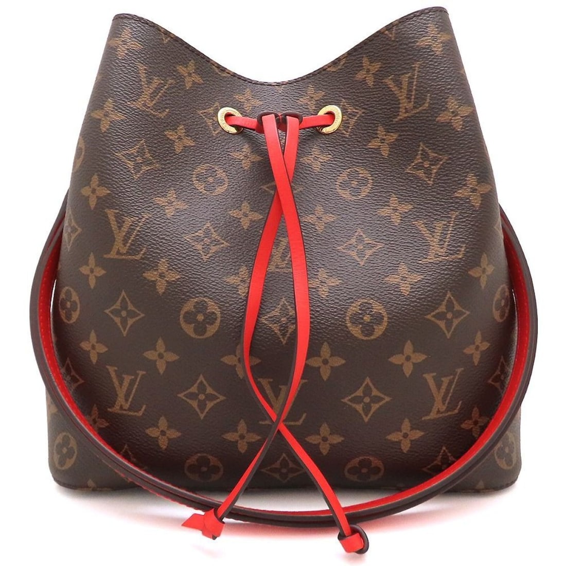 LOUIS VUITTON Monogram NeoNoe M44021 Shoulder Bag, Brown, Coquelicot, Women's 353428