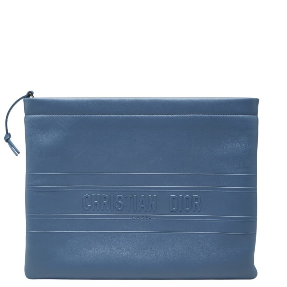 Christian Dior Dior Clutch Bag, Second Blue/Gold Leather, Women's