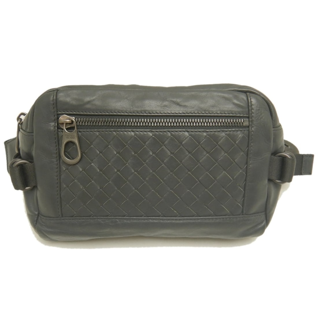 BOTTEGA VENETA Intrecciato Waist Bag/Body Bag, Calfskin, Dark Gray, Women's, 254105