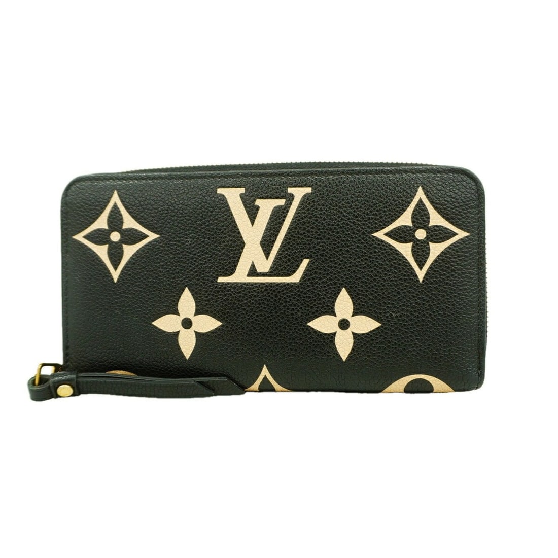 Louis Vuitton Monogram Empreinte Bicolor Zippy Wallet M80481 Black Beige Women's Long (1 of 11)