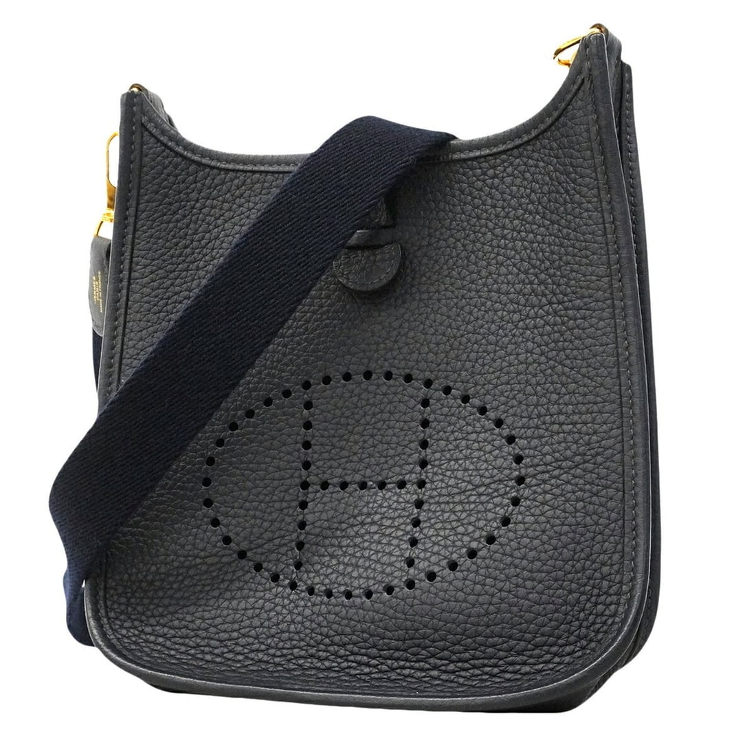 Hermes Evelyne TPM Shoulder Bag, Taurillon Clemence Leather, Blue Indigo, U Stamp, Women's.: --- Catalog ---Category: SizeSize (HxWxD): 18cm x 17.5cm x 5.5cm / 7.08'' x 6.88'' x 2.16''Category: DesignType: Shoulder bagColor: Blue indigoGender: WomenMaterial: Taurillon clemence leather Hardwar