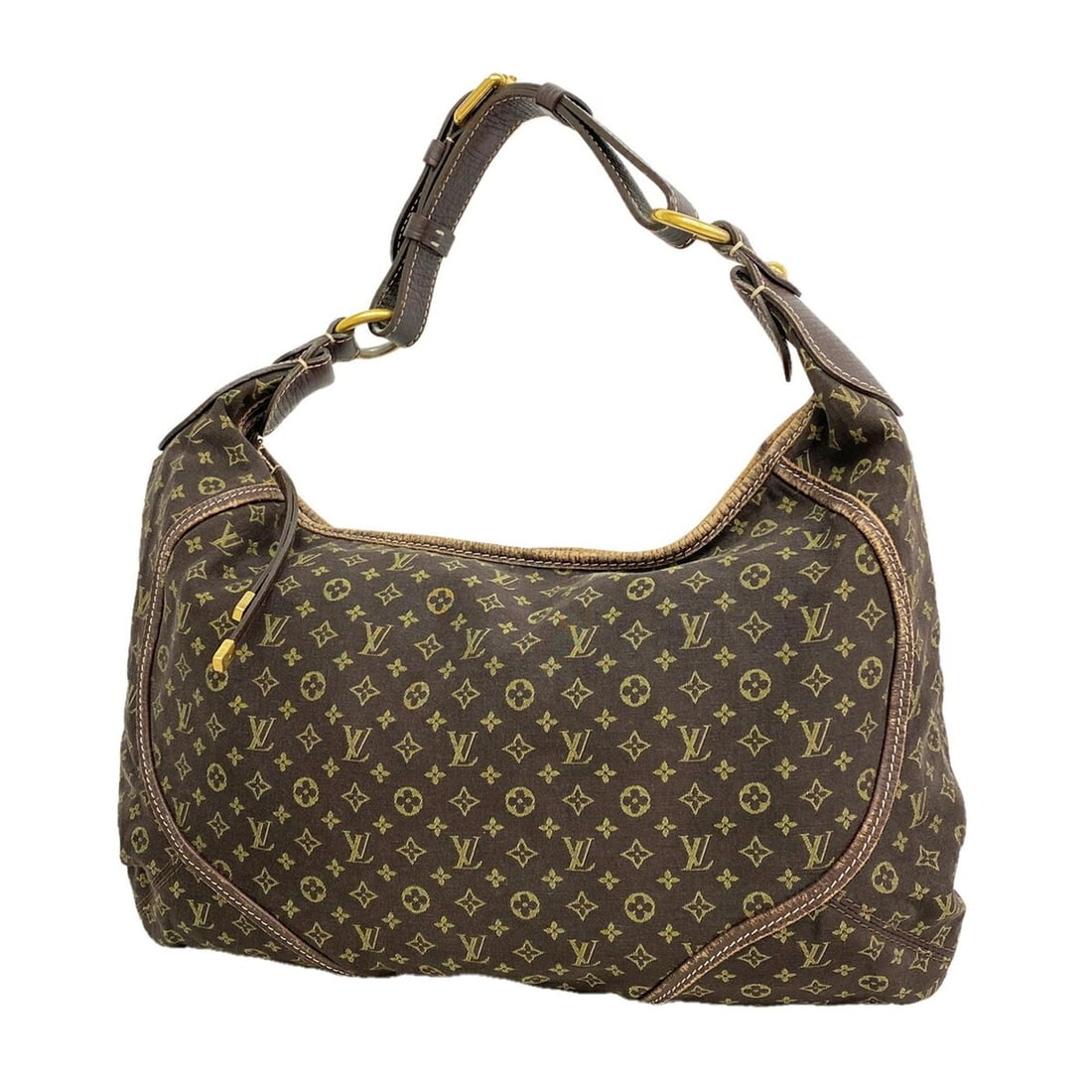 Louis Vuitton Monogram Mini Lin Manon MM Shoulder Bag M95619 Ebene Women's