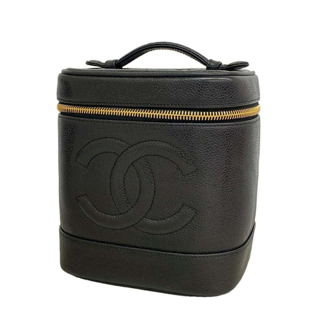 Chanel handbag/vanity bag, caviar leather, black, women's. (1 of 9)