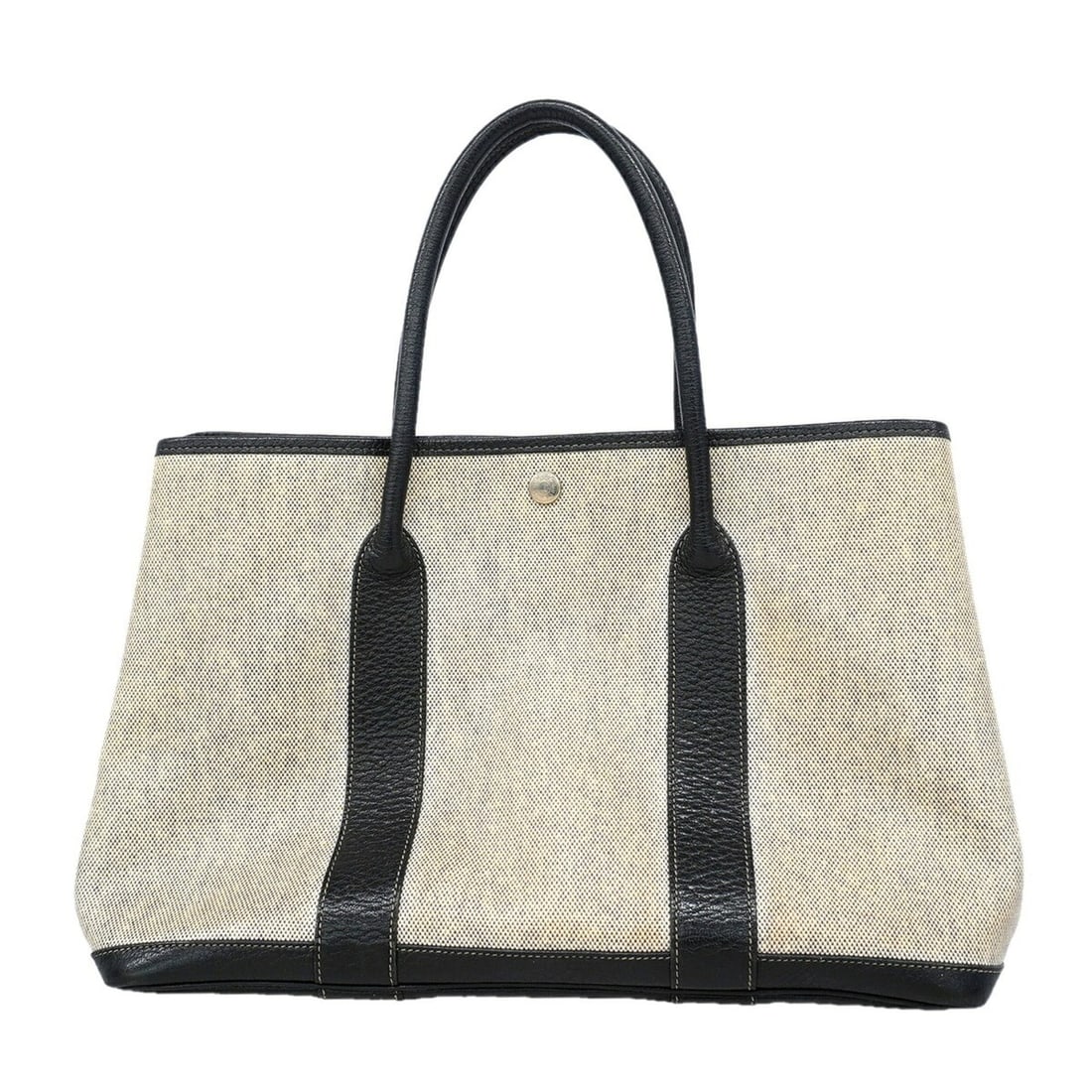 Hermes Garden PM Tote Bag, Toile H, Black, ?F stamp, Women's