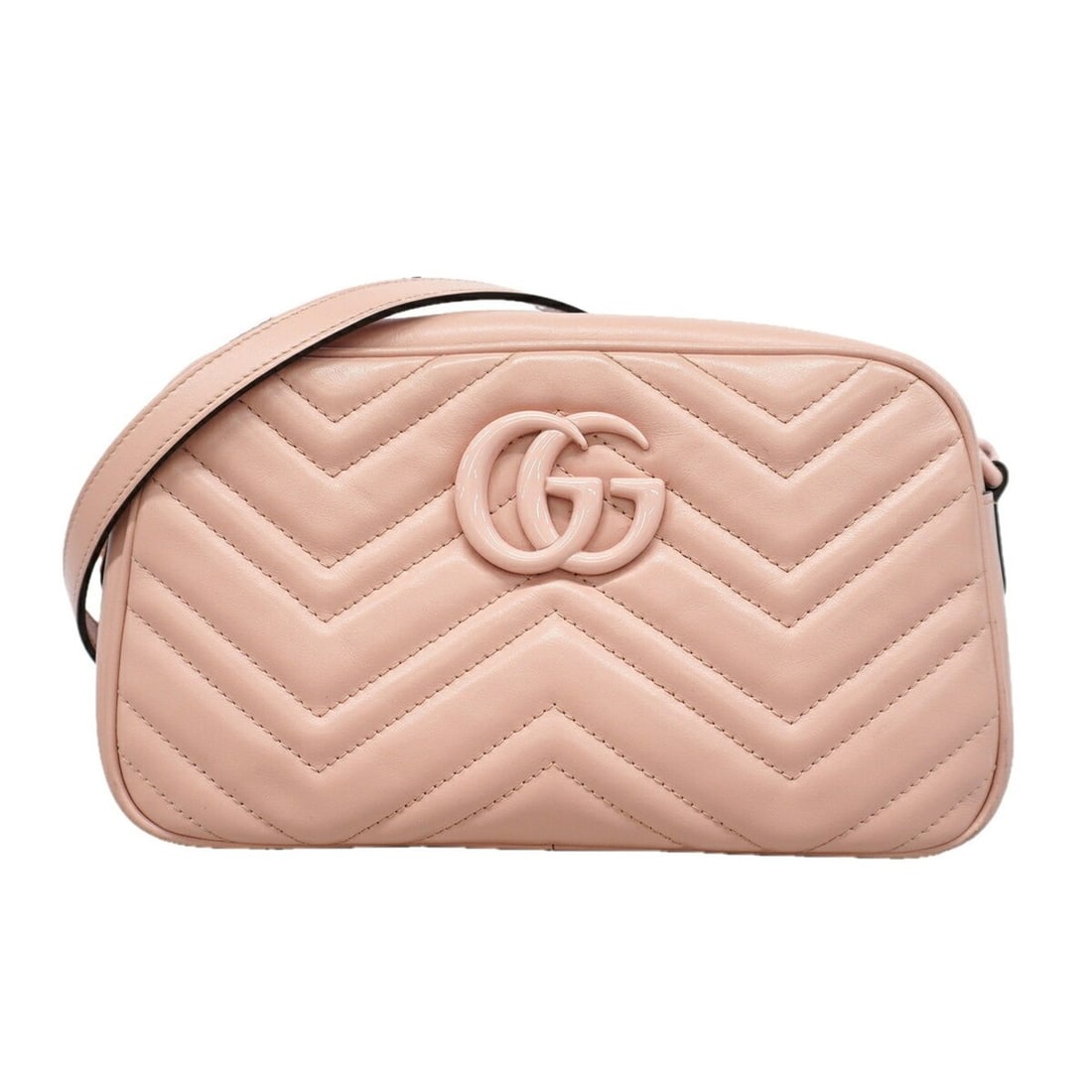 Gucci GG Marmont Shoulder Bag 447632 Leather Pink Women's