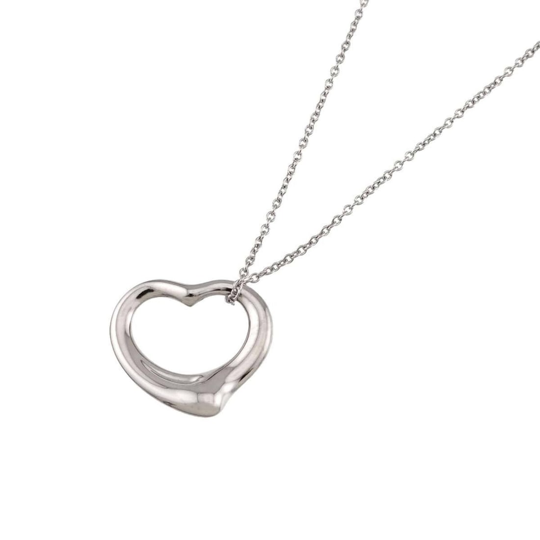 Tiffany & Co. Heart Necklace, 15.5mm wide, 38cm long, Platinum (Pt) Necklace