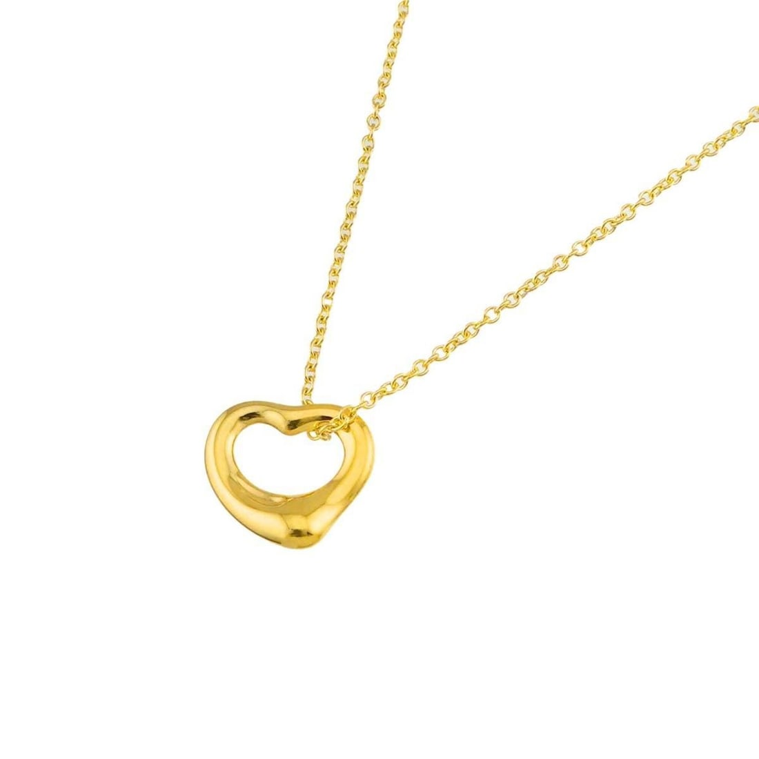 Tiffany & Co. Heart Necklace, 11mm wide, 41cm, 18K YG Yellow Gold 750 Open Necklace