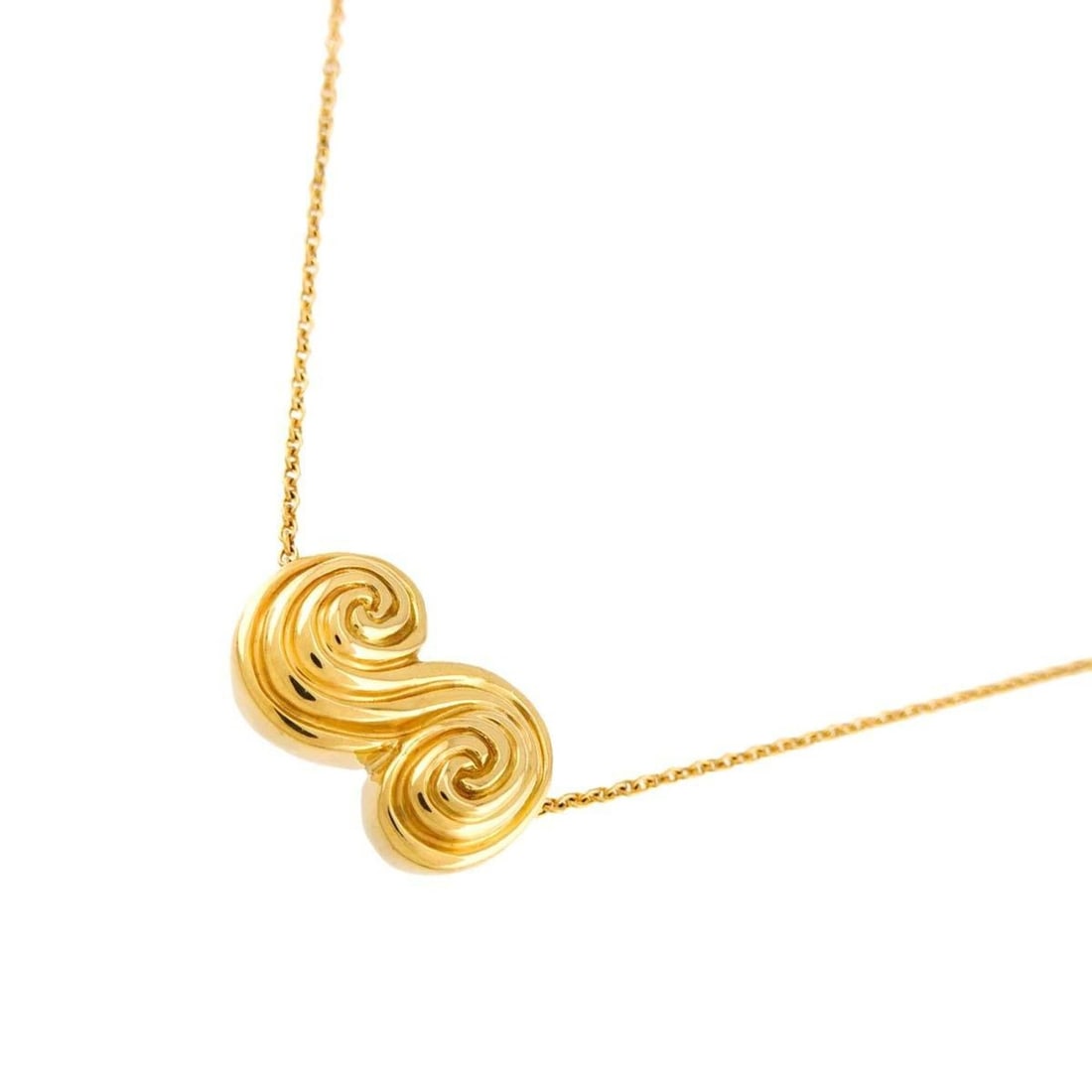 Tiffany & Co. Tornado Necklace, 40cm, 18K Yellow Gold (750 Bean Necklace): --- Catalog ---Category: SizePendant Size: 10.3mm x 16mm / 0.4'' x 0.62''Neck Circumference: 40 cm / 15.74''Category: DesignGender: WomenMaterial: Yellow gold (18K)Necklace Type: NecklaceCategory: Gen