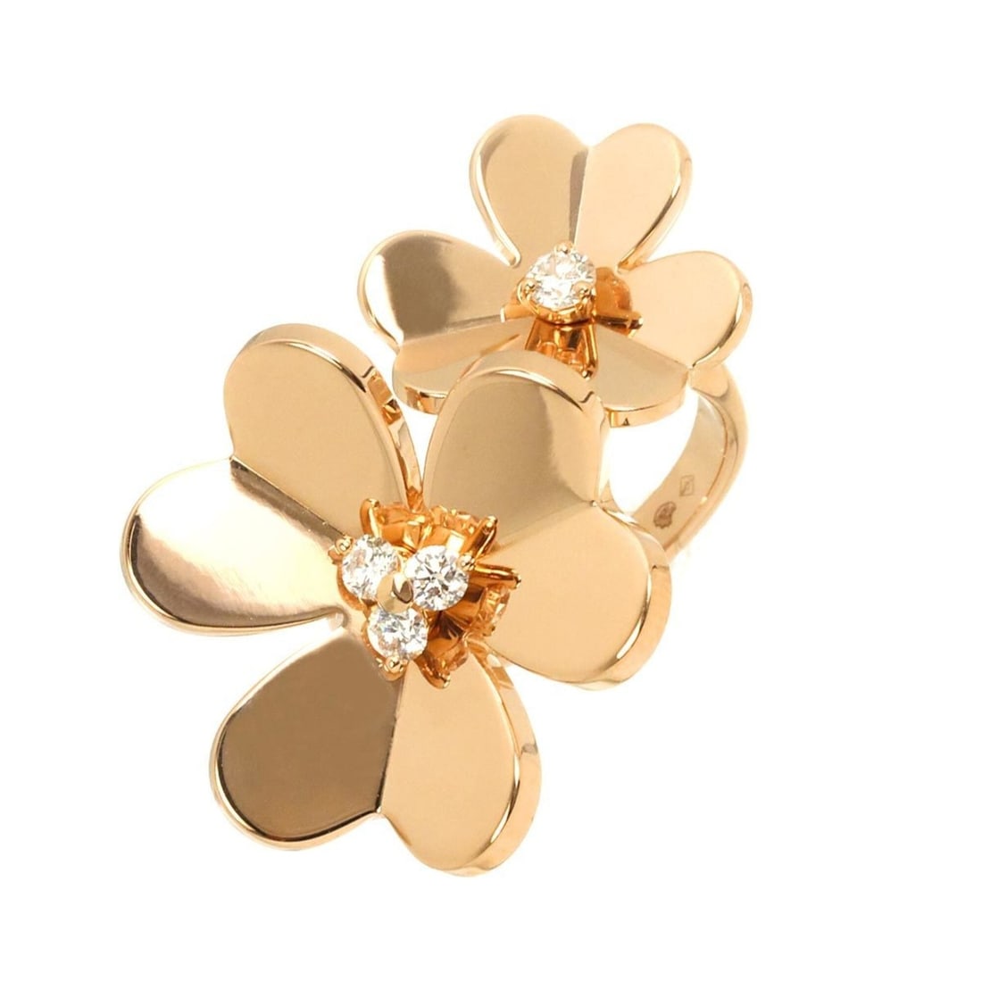 Van Cleef & Arpels Frivole Entre Les Doigts #51 Ring with Diamonds, 18K Pink Gold 750 VCA: --- Catalog ---Category: SizeUS Size: 6Brand Size: 51Category: DesignType: Band ringGender: WomenMaterial: Pink gold (18K)Category: GeneralBrand: Van Cleef & Arpels--- Item List ---Section: ConditionR