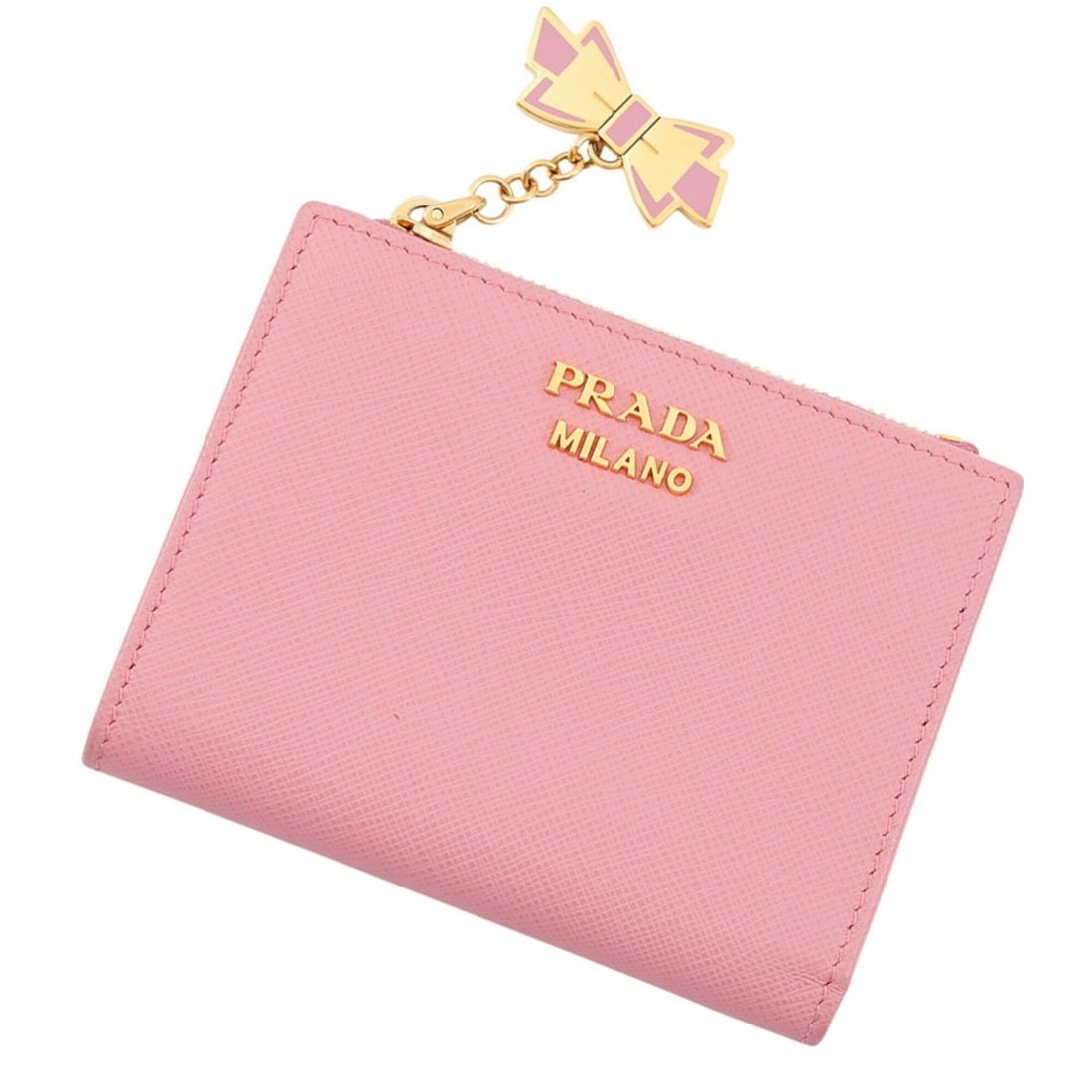 Prada bi-fold wallet, Saffiano ribbon, SAFFIANO MERAL 1ML023. women's wallet. PRADA WALLET