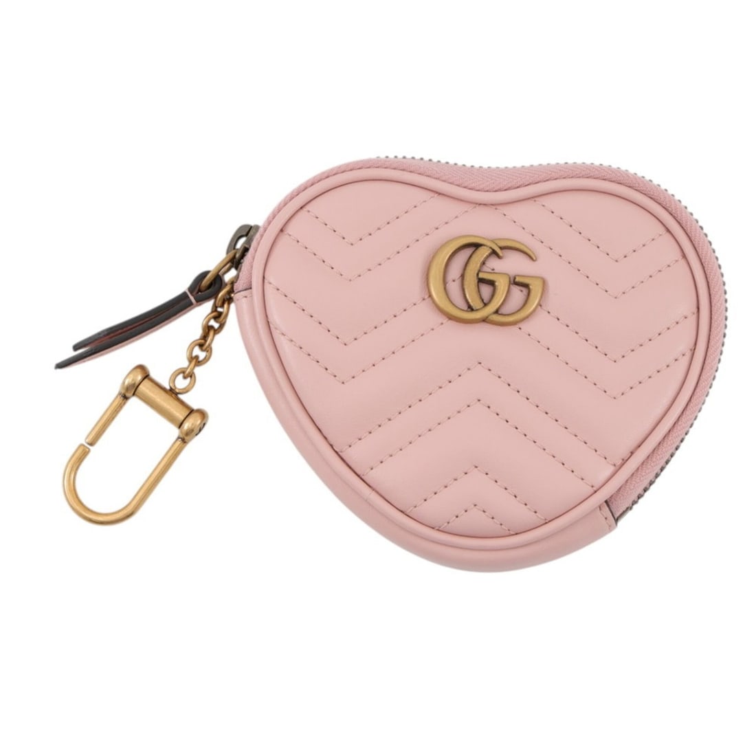 Gucci wallet/coin case, double G heart-shaped leather, 699517. (GUCCI wallet, coin purse, GUCCI